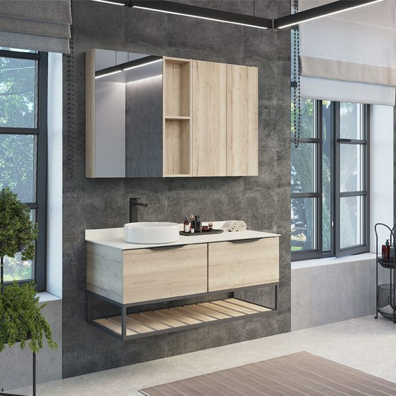 Тумба подвесная с раковиной Comforty Порто 120-1 см, дуб дымчатый фото 3