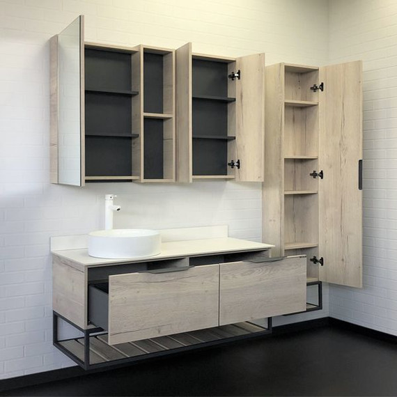 Тумба подвесная с раковиной Comforty Порто 120-1 см, дуб дымчатый фото 5