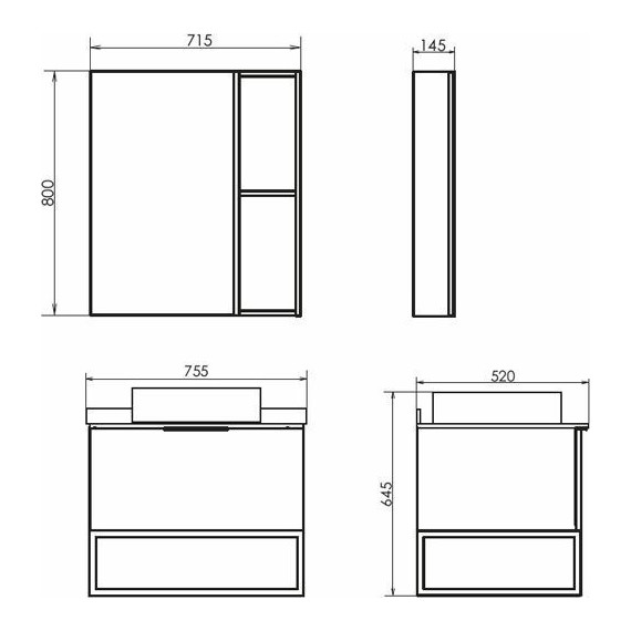 Тумба подвесная с раковиной Comforty Порто 75 см, дуб дымчатый фото 8