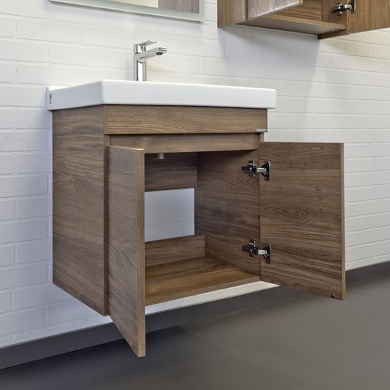 Тумба подвесная с раковиной Comforty Осло 60 см, дуб тёмно-коричневый фото 5