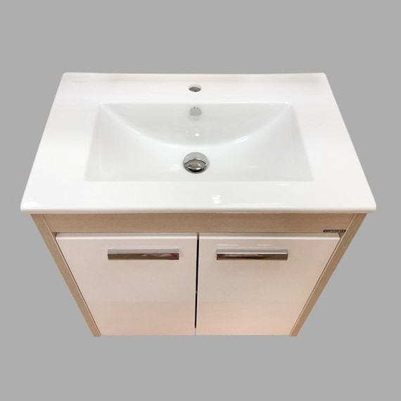 Тумба напольная с раковиной Comforty Тулуза 75 см, белый/сосна лоредо фото 7