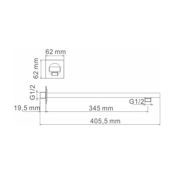 Кронштейн стеновой WasserKraft A110, светлая бронза фото 3