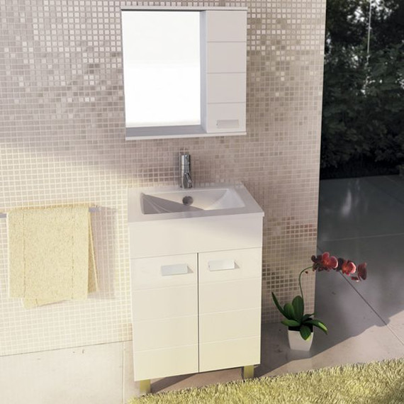 Тумба напольная с раковиной Comforty Модена M60 см, белый фото 3