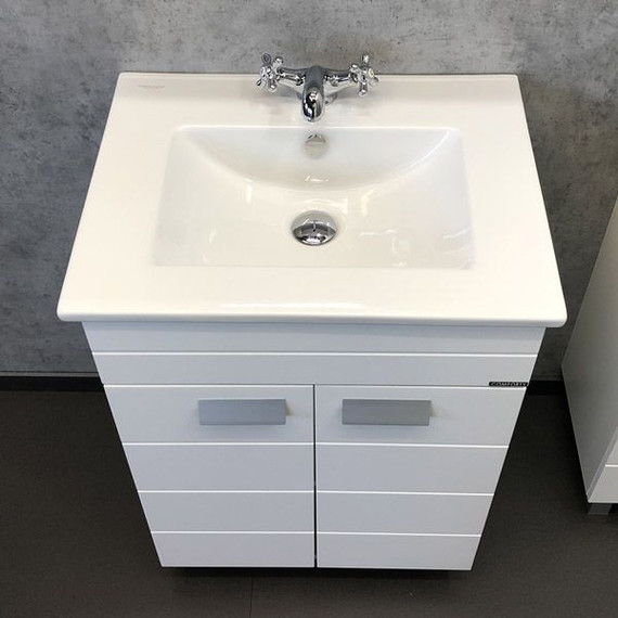 Тумба напольная с раковиной Comforty Модена M60 см, белый фото 