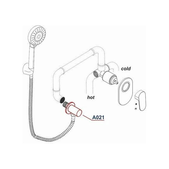 Шланговое подсоединение WasserKraft A021 - 3 Шланговое подсоединение WasserKraft A021 фото 3
