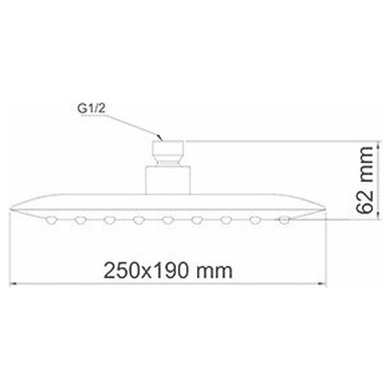 Верхний душ WasserKraft 250x190 мм A031 фото 3