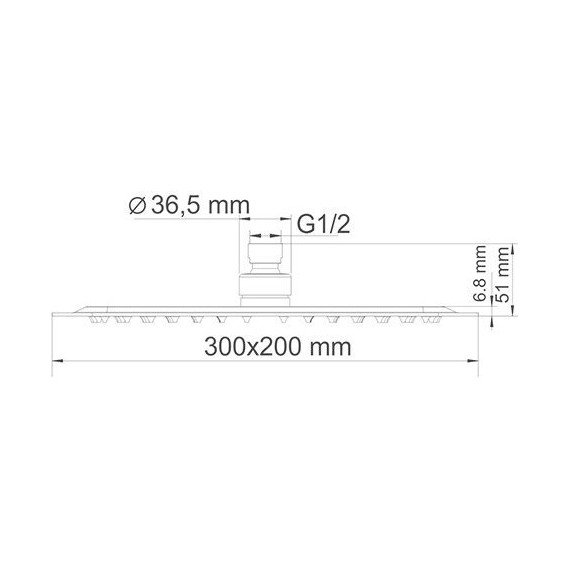 Верхний душ WasserKraft 300x200 мм A069 фото 4