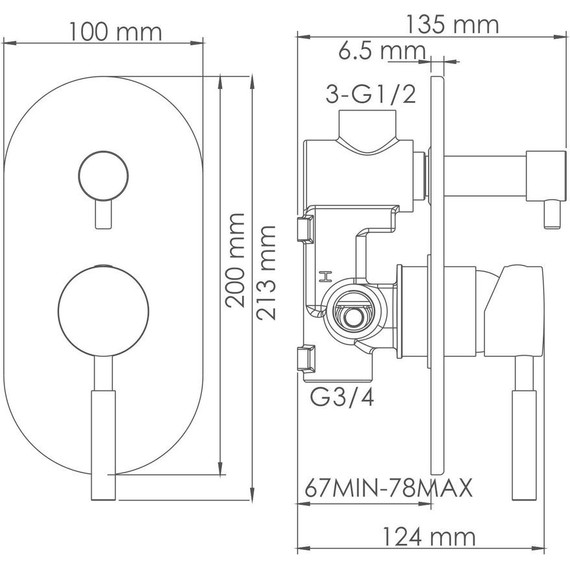 Смеситель для ванны WasserKraft Wern 4241, никель - 4 Смеситель для ванны WasserKraft Wern 4241, никель фото 4