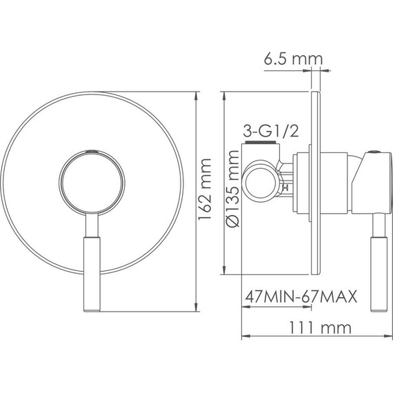 Смеситель для душа WasserKraft Wern 4251, никель - 3 Смеситель для душа WasserKraft Wern 4251, никель фото 3