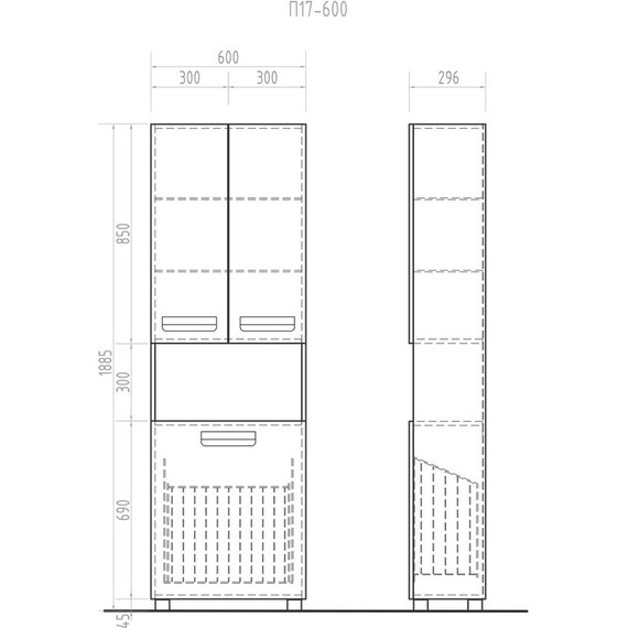 Пенал напольный Vigo Plaza 60 см pn.PLA.60 - 8 Пенал напольный Vigo Plaza 60 см pn.PLA.60 фото 8
