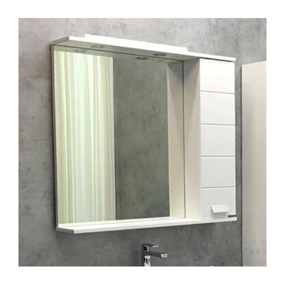 Зеркало-шкаф Comforty Модена М-90 см, белый матовый фото 