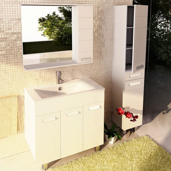 Пенал напольный Comforty Модена 35 см, белый матовый - 6 Пенал напольный Comforty Модена 35 см, белый матовый фото 6