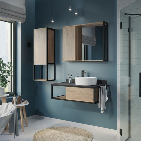 Пенал подвесной Comforty Лиссабон 40 см, дуб тёмный - 2 Пенал подвесной Comforty Лиссабон 40 см, дуб тёмный фото 2