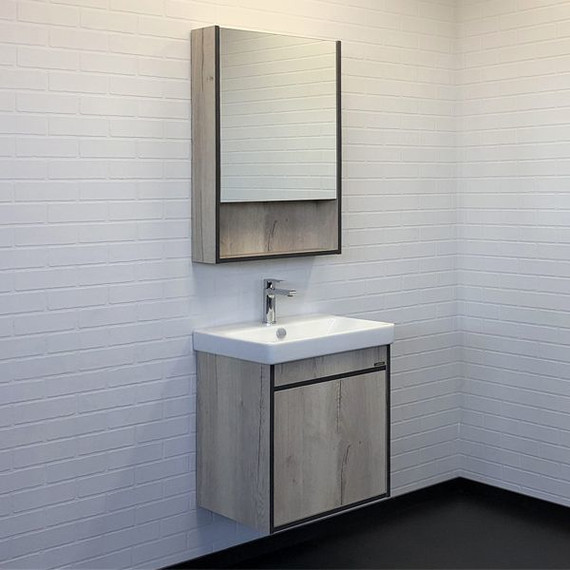 Зеркало-шкаф Comforty Вена 55 см, дуб дымчатый фото 3