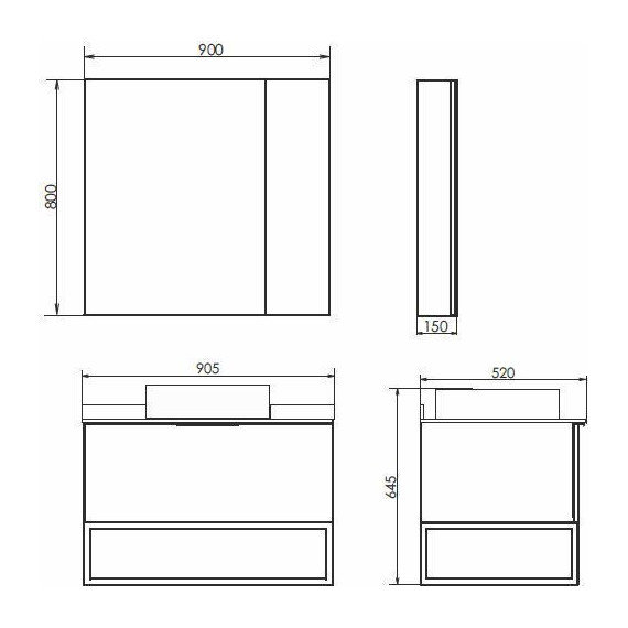 Зеркало-шкаф Comforty Порто 90 см, дуб тёмно-коричневый фото 7