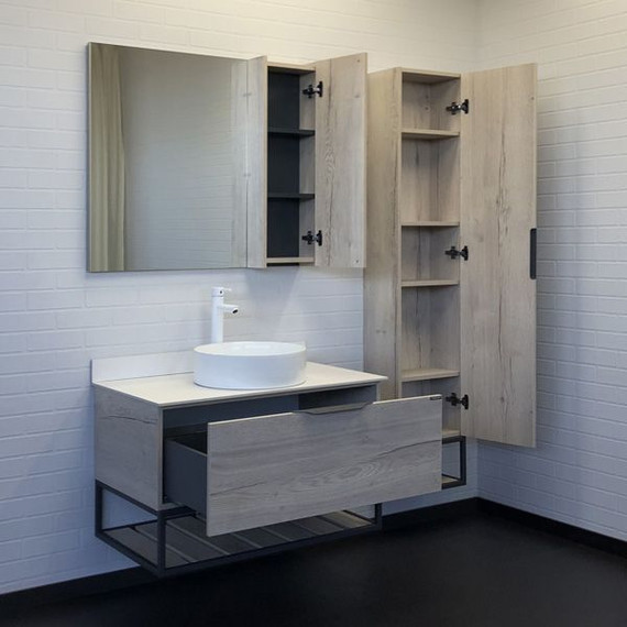 Пенал подвесной Comforty Порто 35 см, дуб дымчатый - 4 Пенал подвесной Comforty Порто 35 см, дуб дымчатый фото 4