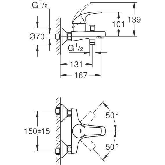 Смеситель для ванны Grohe Start Curve 23768000 фото 3