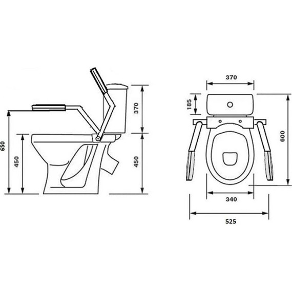Унитаз-компакт Оскольская керамика Персона Премиум (косой выпуск) с полипропиленовой крышкой 42301120005 для людей с ограниченными возможностями фото 4