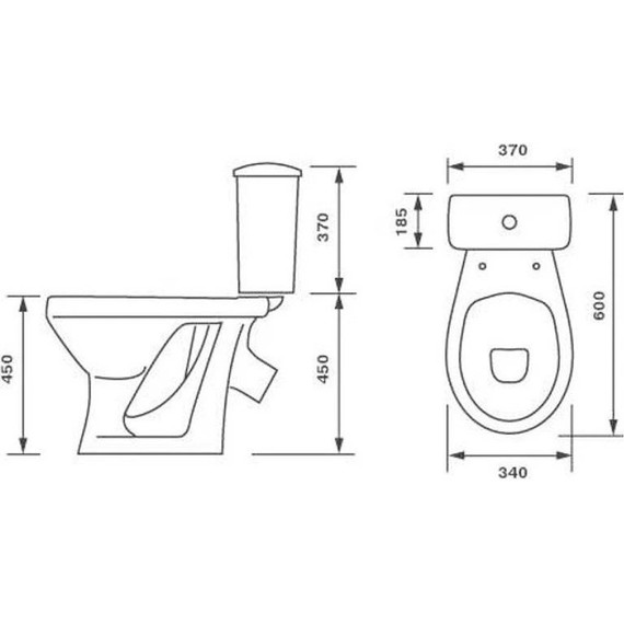 Унитаз-компакт Оскольская керамика Персона Стандарт (косой выпуск) с полипропиленовой крышкой 42301120012 для людей с ограниченными возможностями фото 4