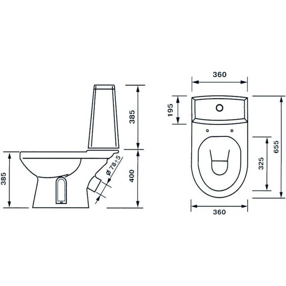 Унитаз-компакт Оскольская керамика Фиона Люкс (косой выпуск) с крышкой дюропласт 43901130021 фото 4