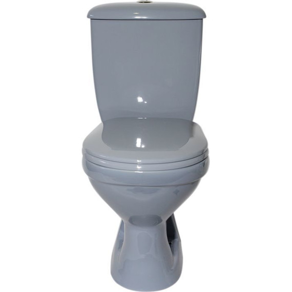 Унитаз-компакт Оскольская керамика Суперкомпакт Стандарт (косой выпуск) с полипропиленовой крышкой 44970130422, серый, Цвет производителя: серый фото 3