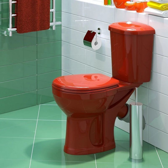 Унитаз-компакт Оскольская керамика Дора Комфорт с полипропиленовой крышкой 47360130402, красный, Цвет производителя: красный фото 3