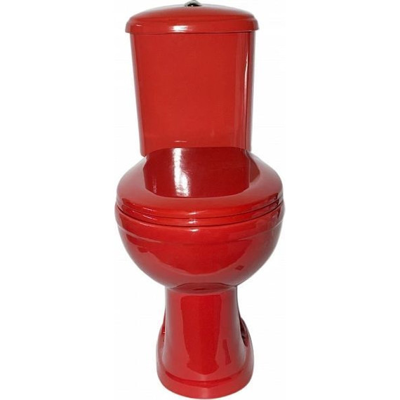 Унитаз-компакт Оскольская керамика Дора Комфорт с полипропиленовой крышкой 47360130402, красный, Цвет производителя: красный фото 4