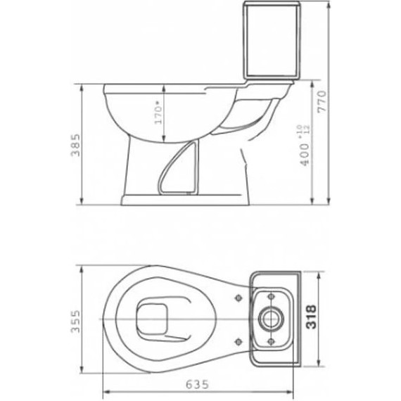 Унитаз-компакт Оскольская керамика Дора Комфорт с полипропиленовой крышкой 47360130402, красный, Цвет производителя: красный фото 5