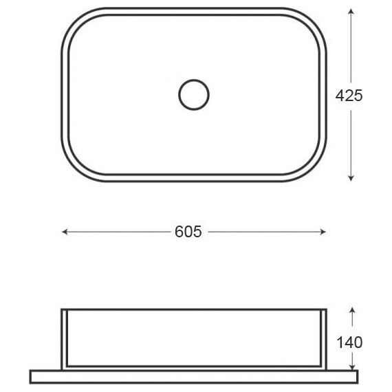 Раковина-чаша Azario 60 см AZ-78625, мрамор фото 3