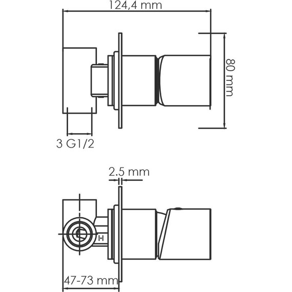 Смеситель для душа WasserKraft Elbe 7452, черный фото 2