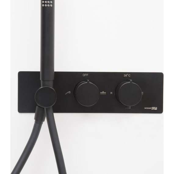 Смеситель для душа с термостатом WasserKraft Elbe 7488 Thermo, черный фото 2