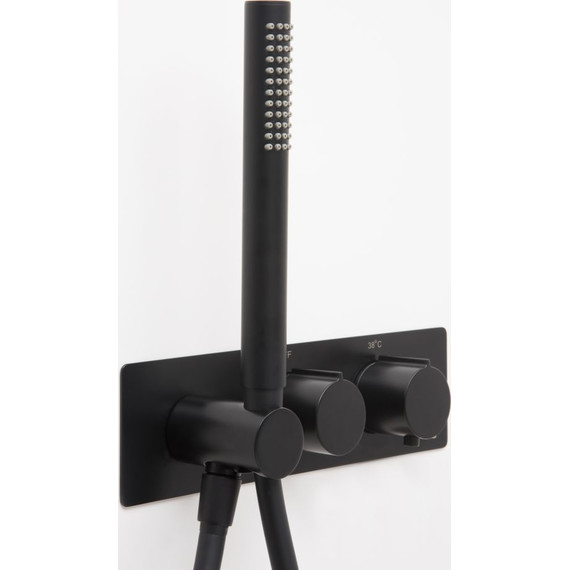 Смеситель для душа с термостатом WasserKraft Elbe 7488 Thermo, черный фото 6