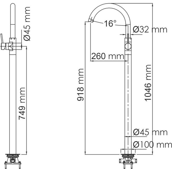 Смеситель для ванны WasserKraft Main 4153 фото 5