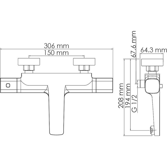 Смеситель для ванны с термостатом WasserKraft Naab 8611 Thermo фото 11