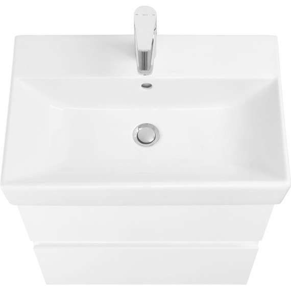 Тумба подвесная с раковиной Roca Oleta 60 см A857639806, белый глянцевый фото 2