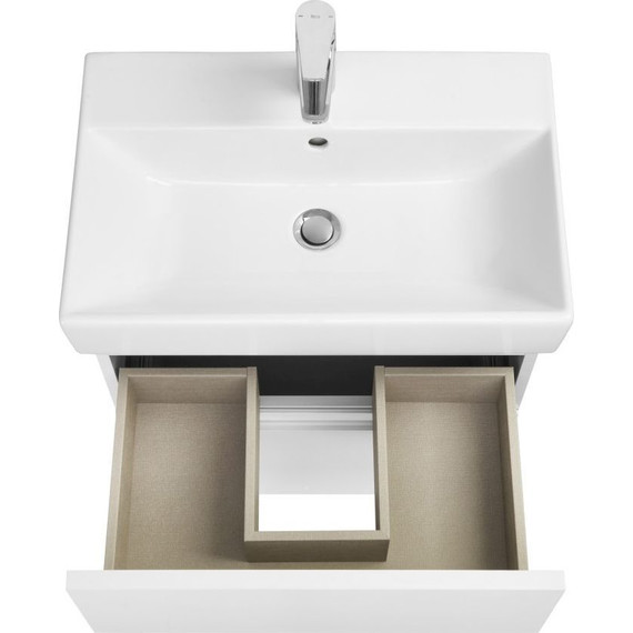 Тумба подвесная с раковиной Roca Oleta 60 см A857639501, белый матовый фото 4