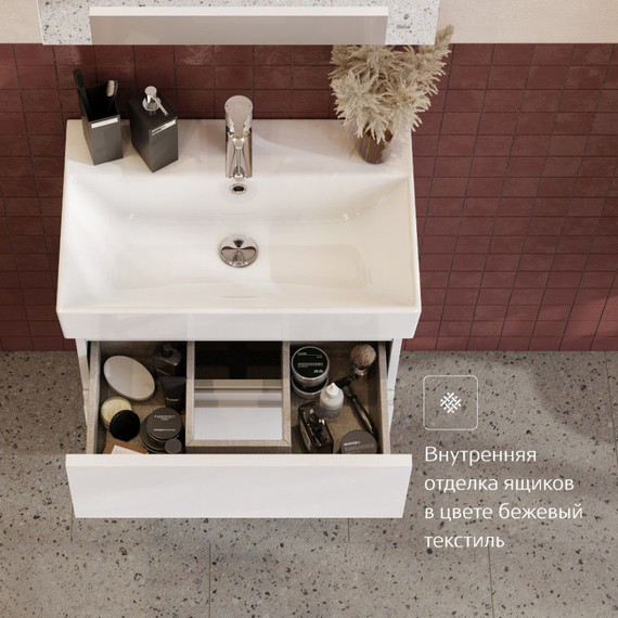 Тумба подвесная с раковиной Roca Oleta 60 см A857639501, белый матовый фото 6