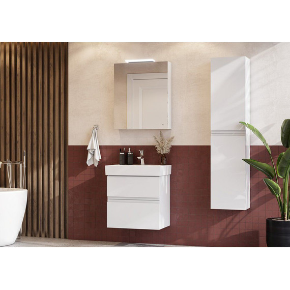 Тумба подвесная с раковиной Roca Oleta 60 см A857639806, белый глянцевый фото 8