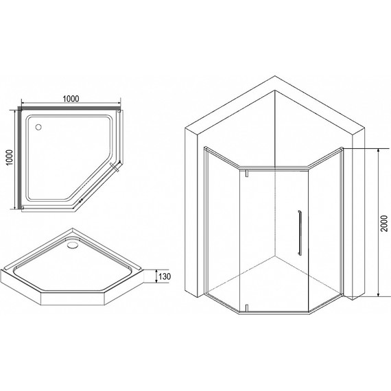 Душевое ограждение Loranto CS-816S B 100x100 см, сатин/прозрачное - 5 Душевое ограждение Loranto CS-816S B 100x100 см, сатин/прозрачное фото 5