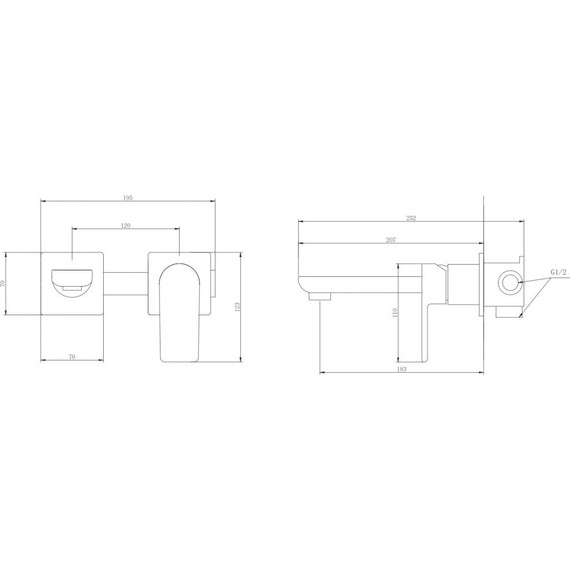 Смеситель для раковины настенный Abber Weiss Insel AF8082B (со скрытой частью) черный матовый, Цвет производителя: чёрный матовый фото 3