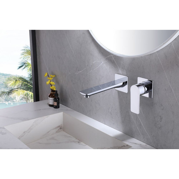 Смеситель для раковины настенный Abber Weiss Insel AF8082 (со скрытой частью), Цвет производителя: хром фото 2