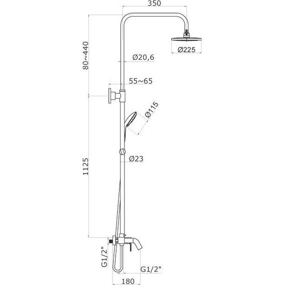 Душевая стойка Azario Tevis AZ-15490531 - 2 Душевая стойка Azario Tevis AZ-15490531 фото 2