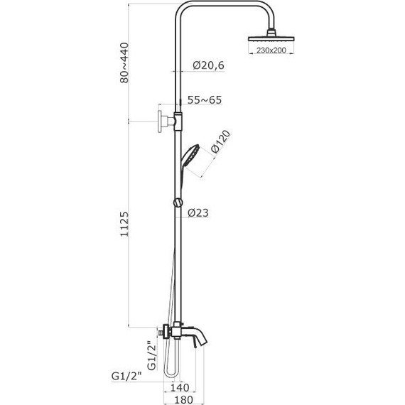 Душевая стойка Azario Treya AZ-15680531 - 2 Душевая стойка Azario Treya AZ-15680531 фото 2