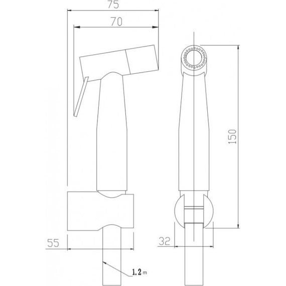 Гигиенический душ Belbagno Nova BB-IFS1-IN, сатин - 2 Гигиенический душ Belbagno Nova BB-IFS1-IN, сатин фото 2