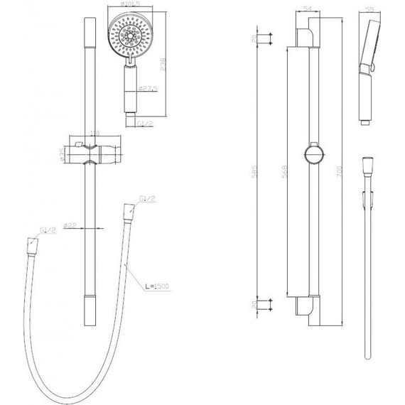 Душевой гарнитур BelBagno BB-SAL-CRM - 2 Душевой гарнитур BelBagno BB-SAL-CRM фото 2