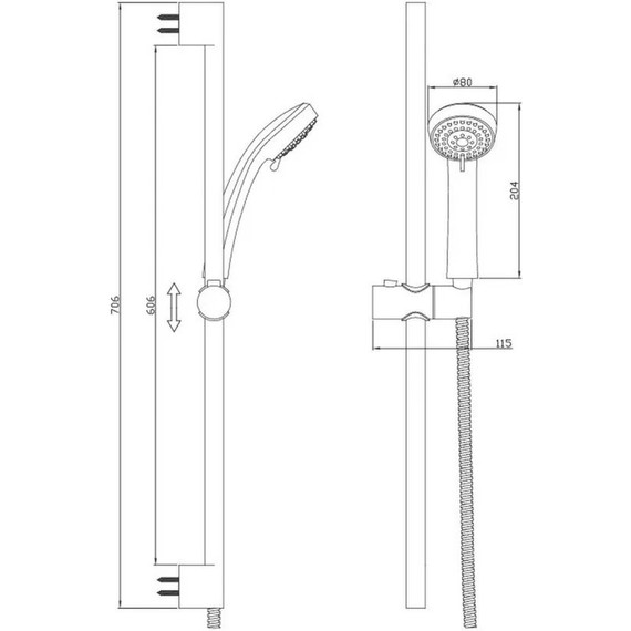 Набор смесителей 3 в 1 для душа Diadonna D80-900119 фото 5
