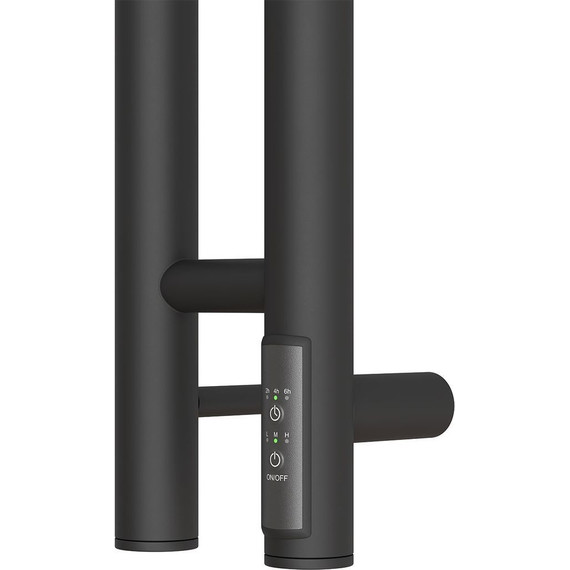 Полотенцесушитель электрический Point Деметра П3 80x1200 мм PN12812B (возможность скрытого подключения) R, чёрный фото 3