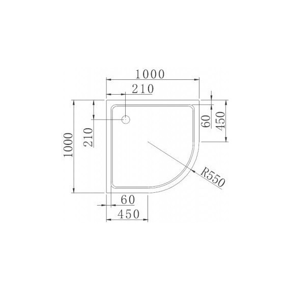 Акриловый поддон Cezares TRAY-A-R-100-550-15-W0 100х100 см фото 2
