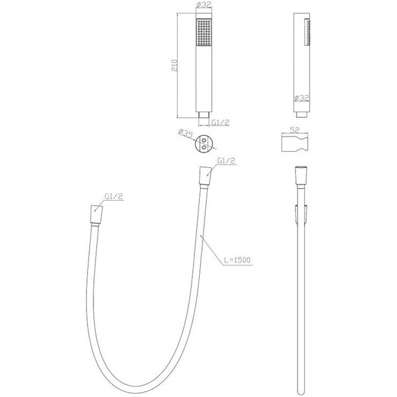 Душевой гарнитур BelBagno UNO-DFS-NERO, черный матовый - 2 Душевой гарнитур BelBagno UNO-DFS-NERO, черный матовый фото 2