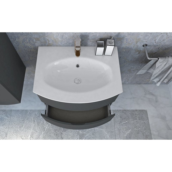 Тумба подвесная с раковиной Cezares Vague 70 см 44221, Antracite фото 2